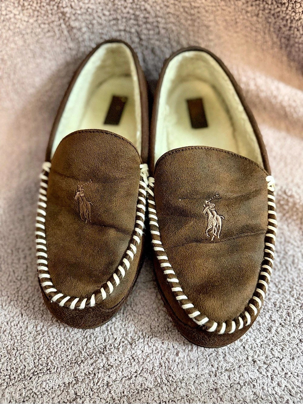 Polo Ralph Lauren Cali II Moccasin Slipper Brown US 10